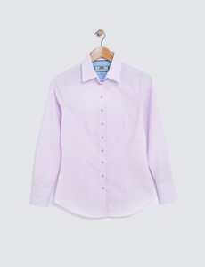 Women's Pink Self Dobby Fitted Shirt 