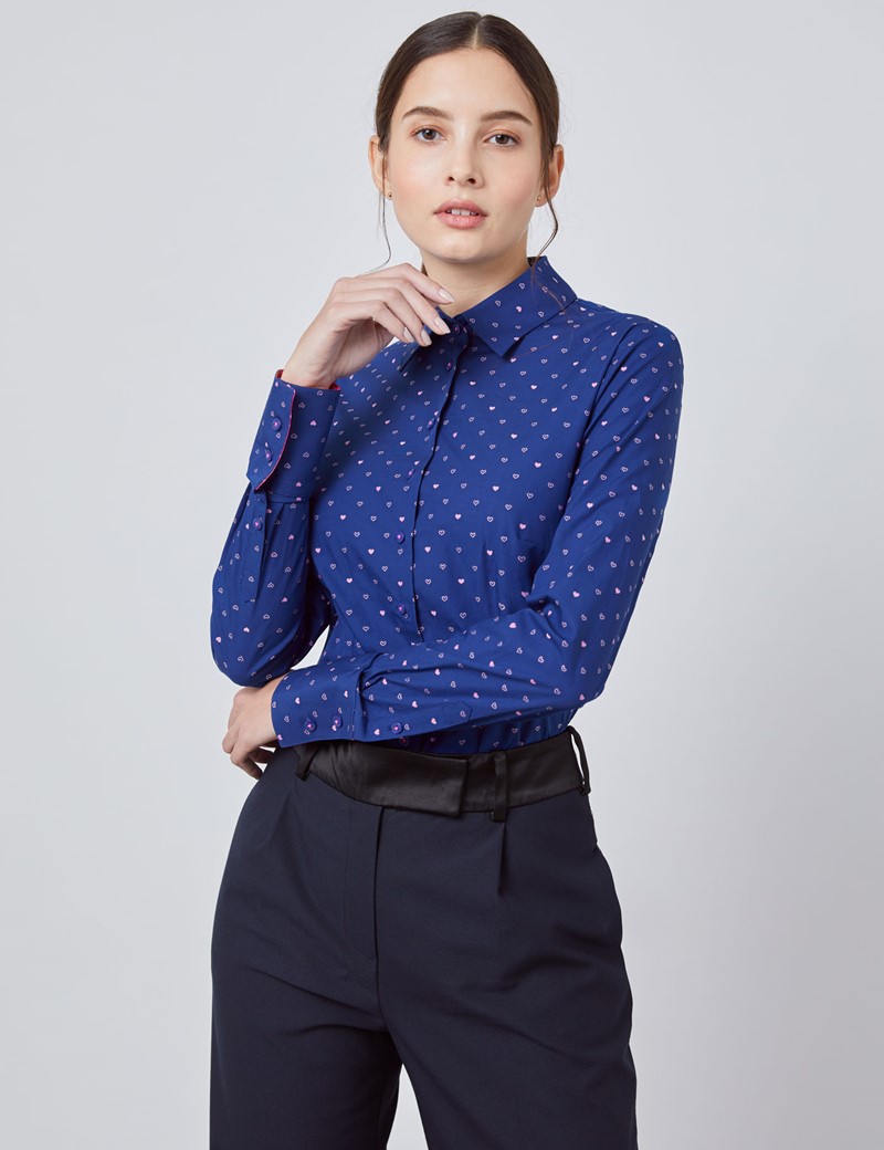 navy dress shirt womens