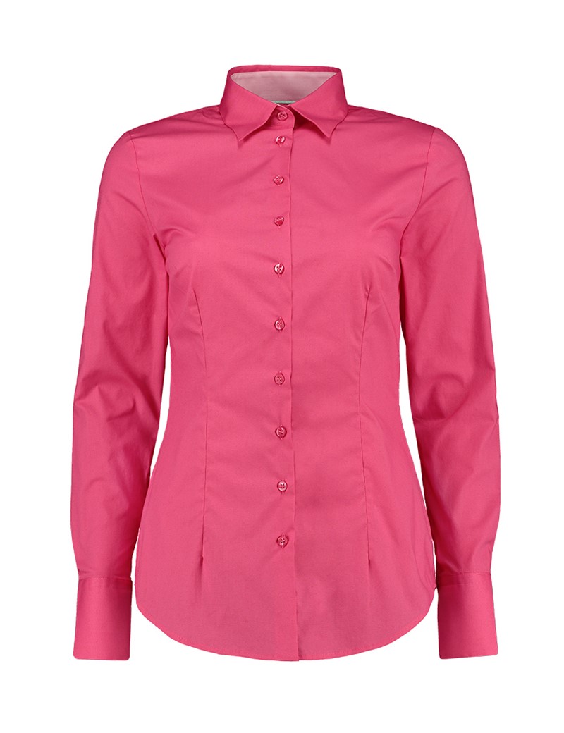 Women's Rose Pink Fitted Shirt Single Cuff Hawes & Curtis