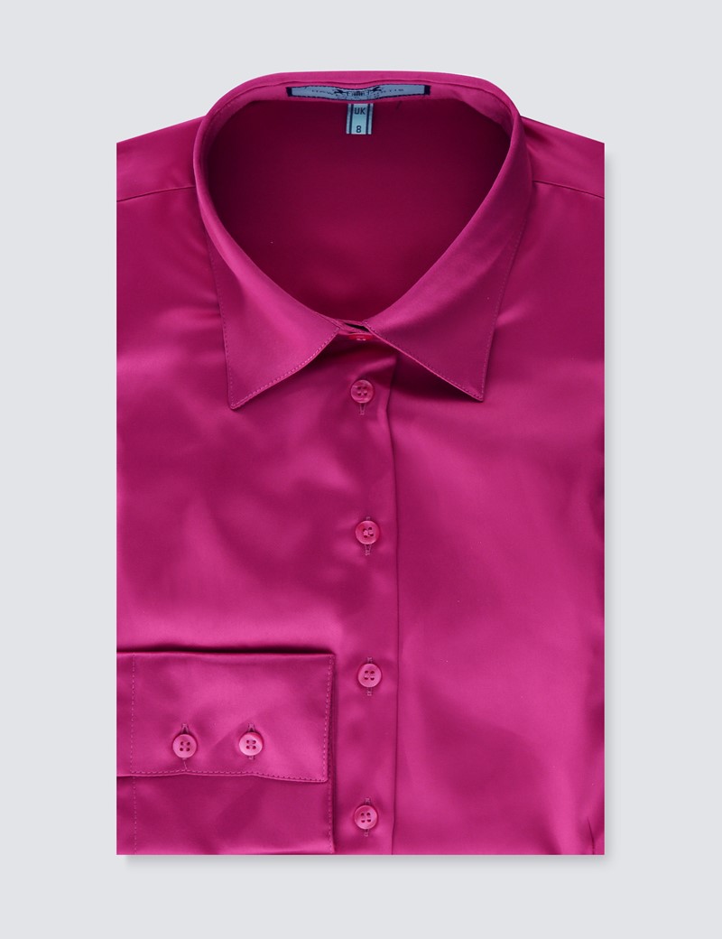 hot pink collared shirt