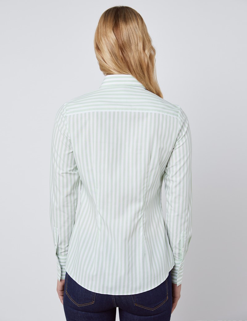 green and white striped shirt womens