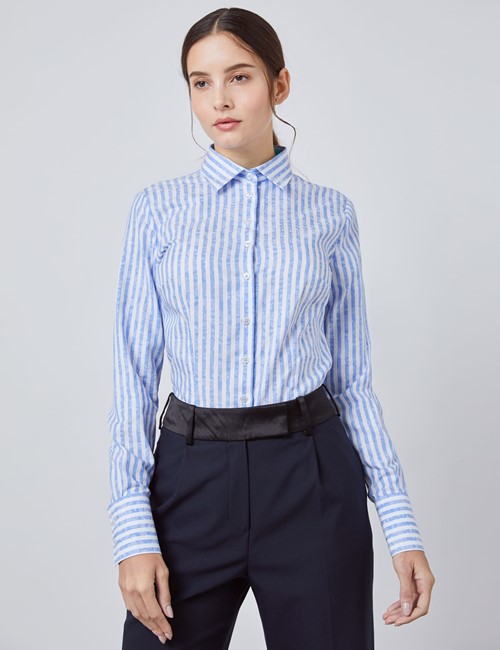 blue formal shirt for ladies