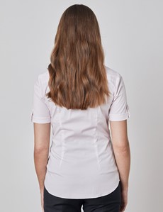 Women's Pink Fitted Short Sleeve Shirt