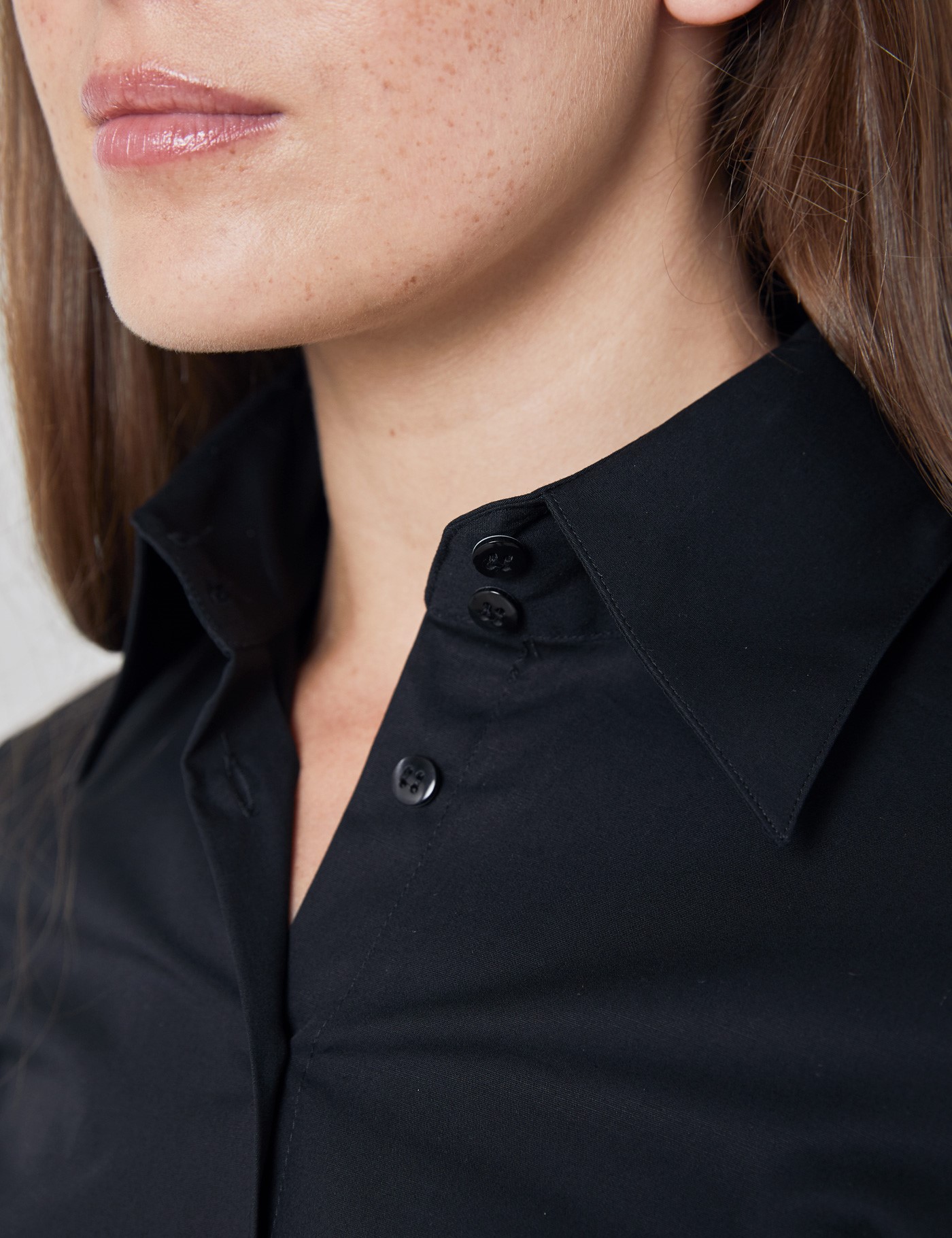 long sleeve black fitted shirt