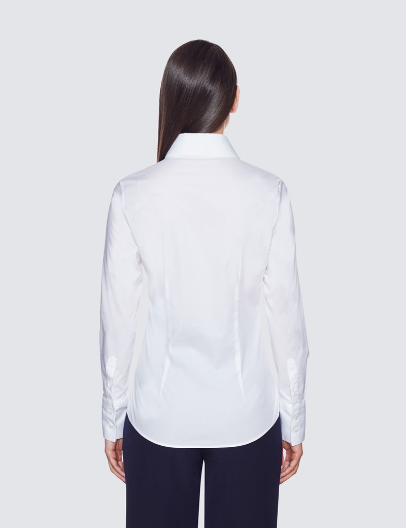 ,White Loose Shirt,FC1050 Kleding Dameskleding Tops & T-shirts Blouses White Classic Shirt,Collared Shirt,Shirt with Hidden Buttons,Oversized White Shirt,Extra Large Collar and Cuffs 