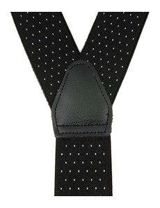 Men's Quality Black & White Pin Dot Suspenders