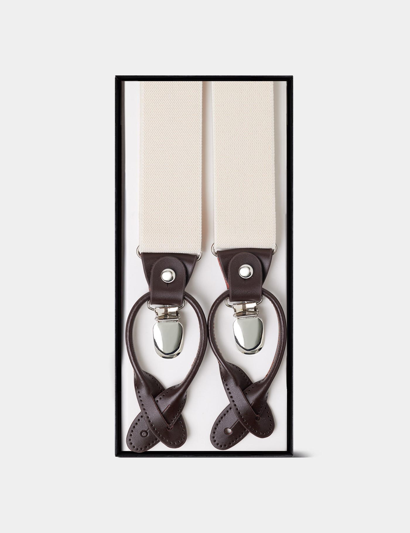 Hawes & Curtis 2 in 1 Adjustable Cream Braces Size: One Size
