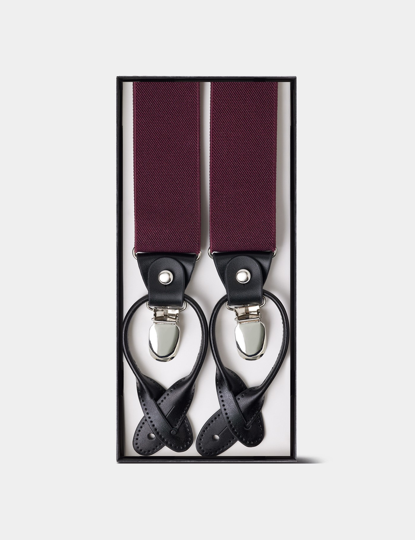 Hawes & Curtis 2 in 1 Adjustable Burgundy Braces Size: One Size