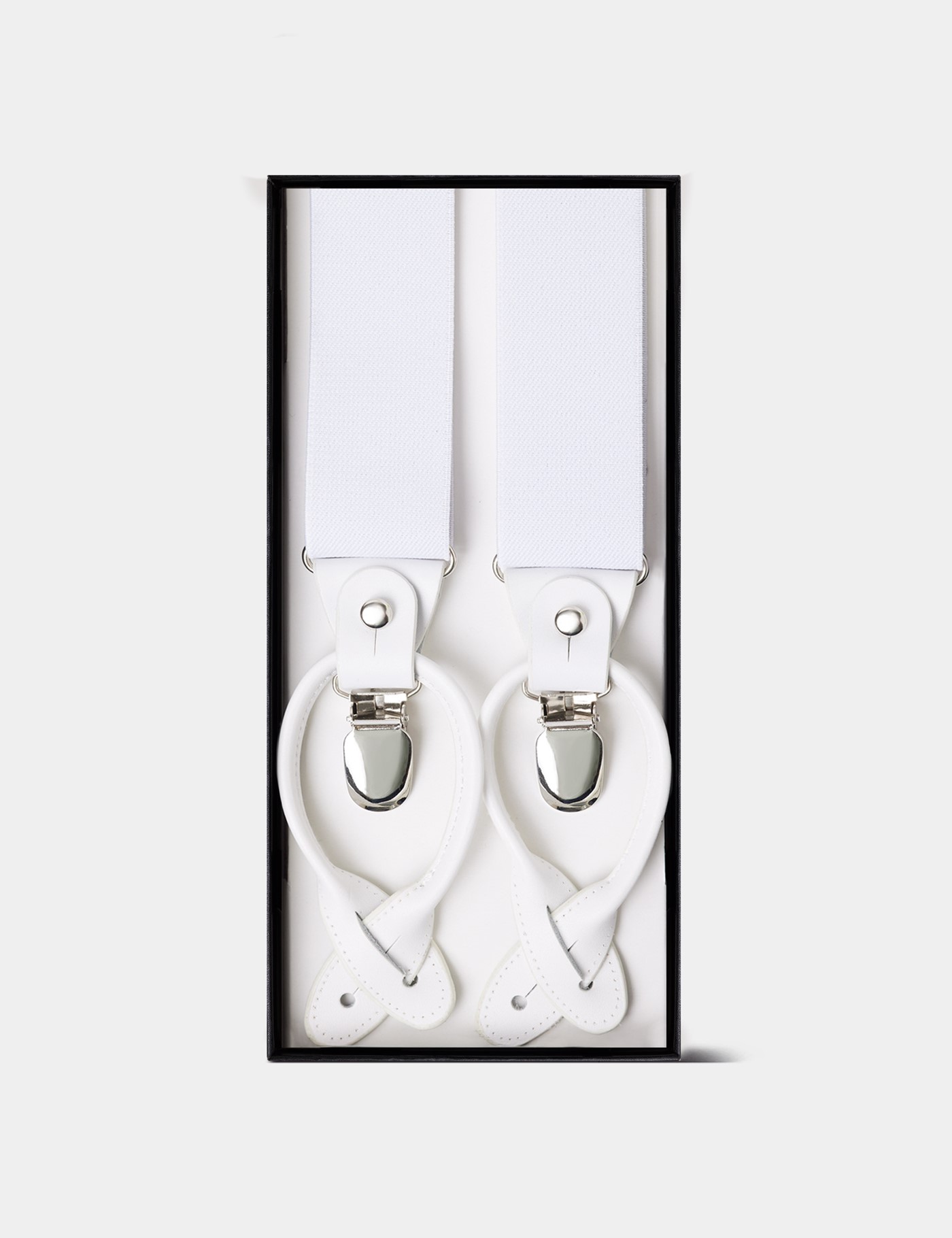 Hawes & Curtis 2 in 1 Adjustable White Braces Size: One Size