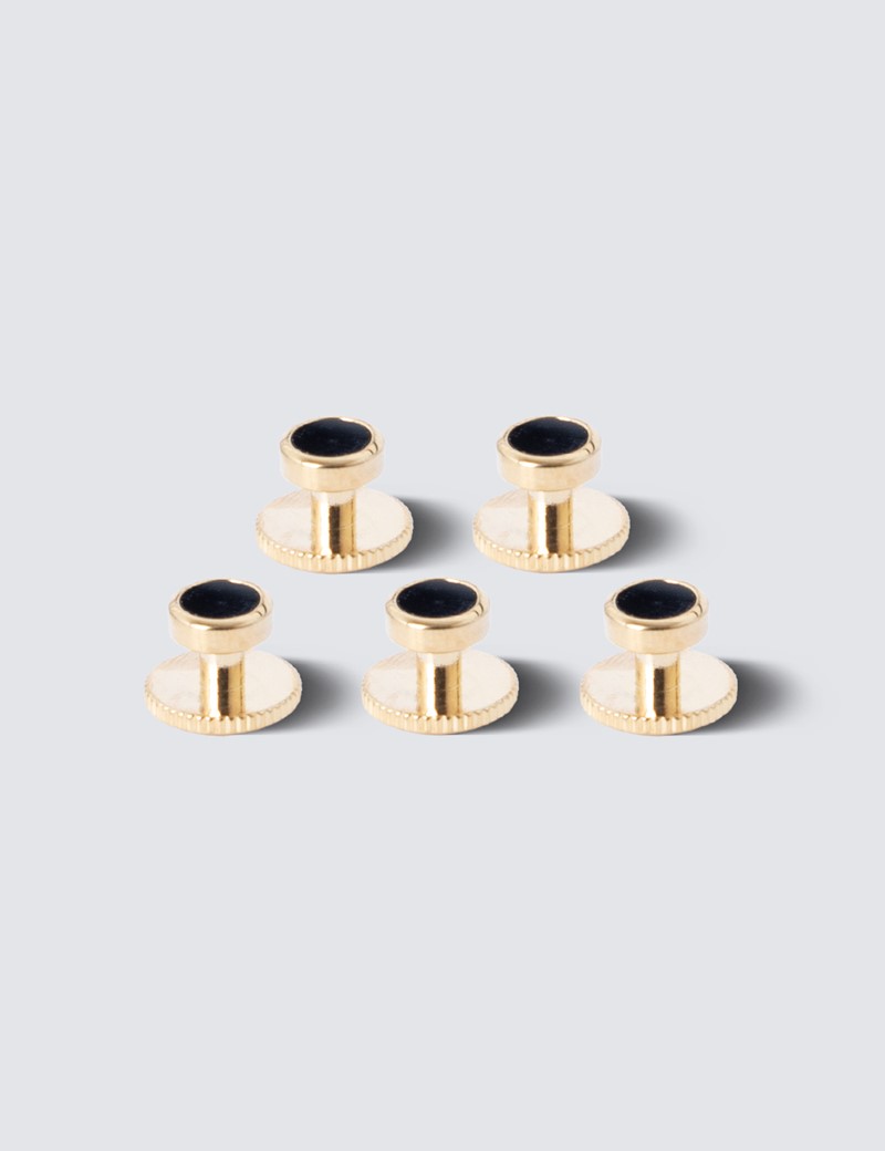Men's Gold Onyx Dress Stud Set Hawes & Curtis