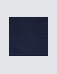  Men's Navy Pocket Square - 100% Silk