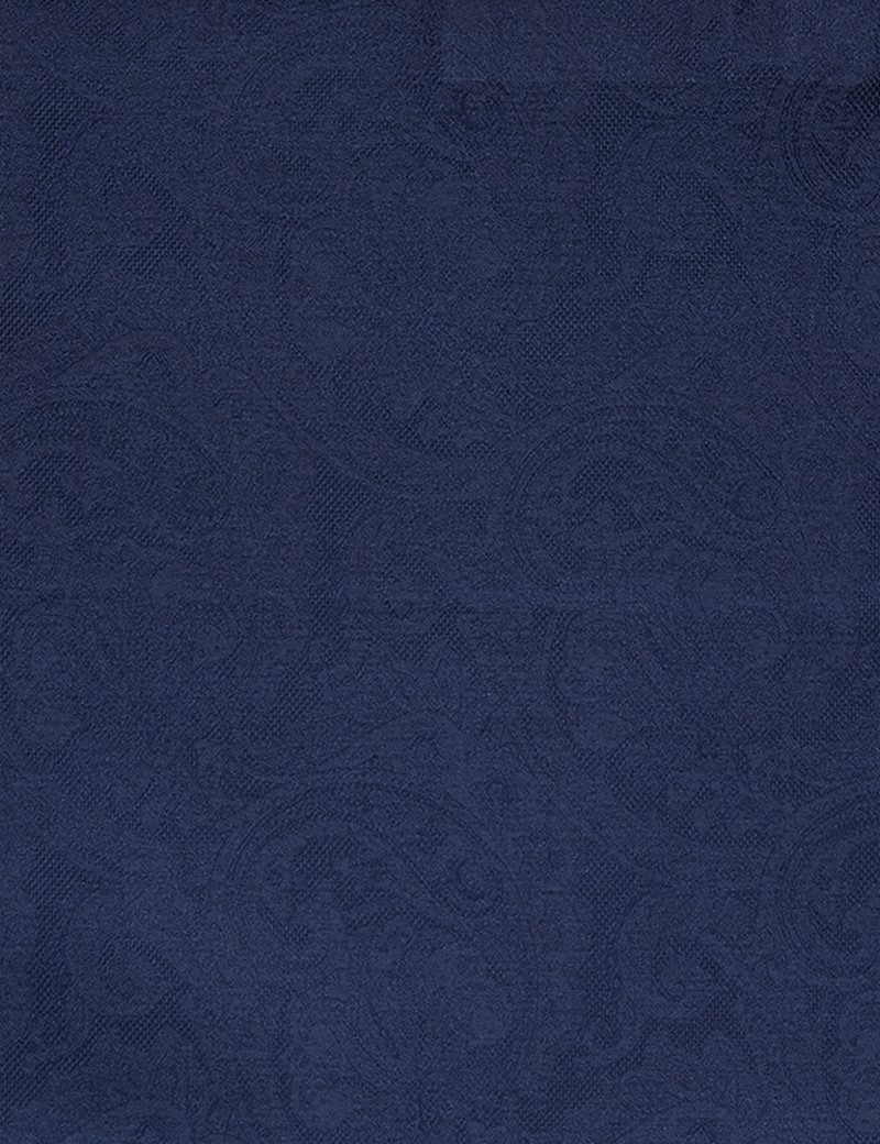 Shlax&wing Men's Necktie Tie Paisley Navy Orange Silk Designer Classic