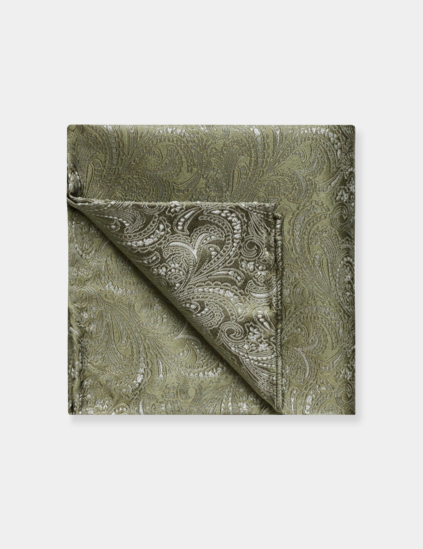 & Sage Green Paisley Handkerchief One