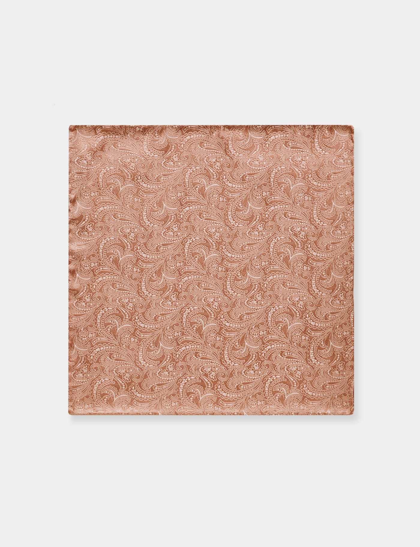 Hawes & Curtis Peach Paisley Handkerchief Size: One Size image 3