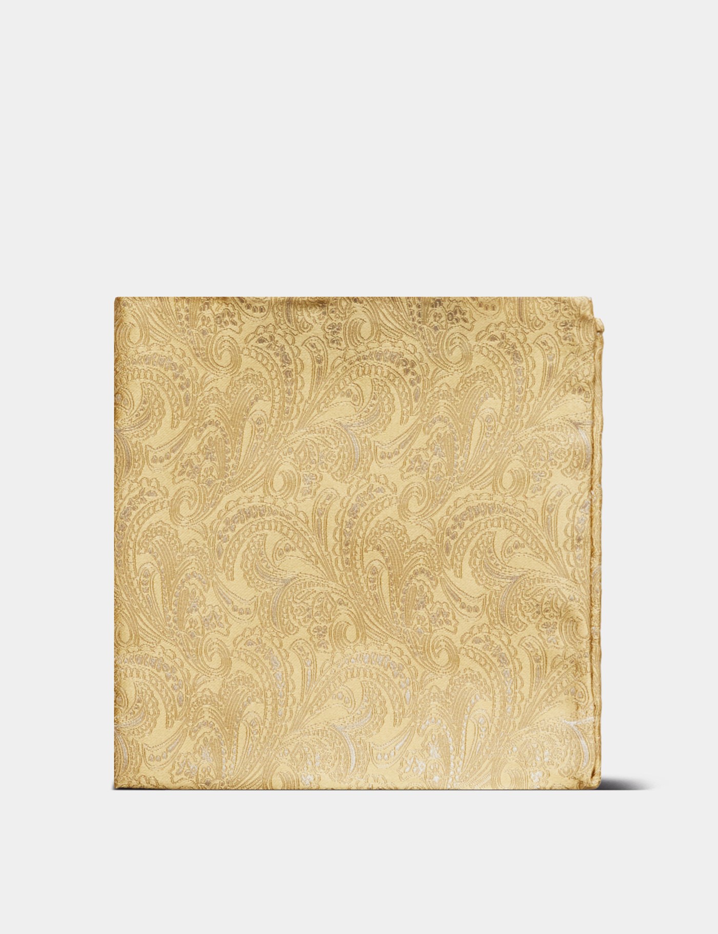 Hawes & Curtis Butter Yellow Paisley Handkerchief Size: One Size