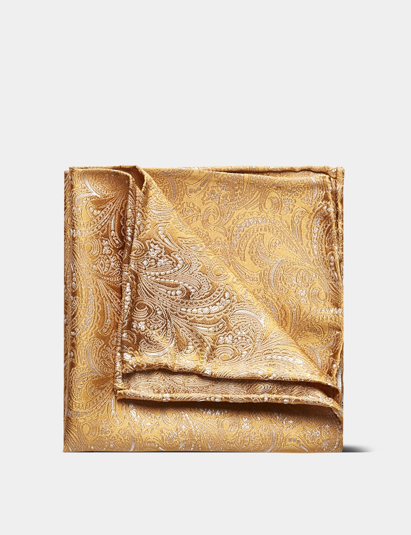Hawes & Curtis Yellow Gold Paisley Handkerchief Size: One Size