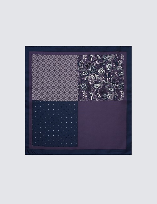 GENTSY Mens Hand-crafted Pocket Square 100% Silk 32 x 32cm 12.5 x 12.5 inch 