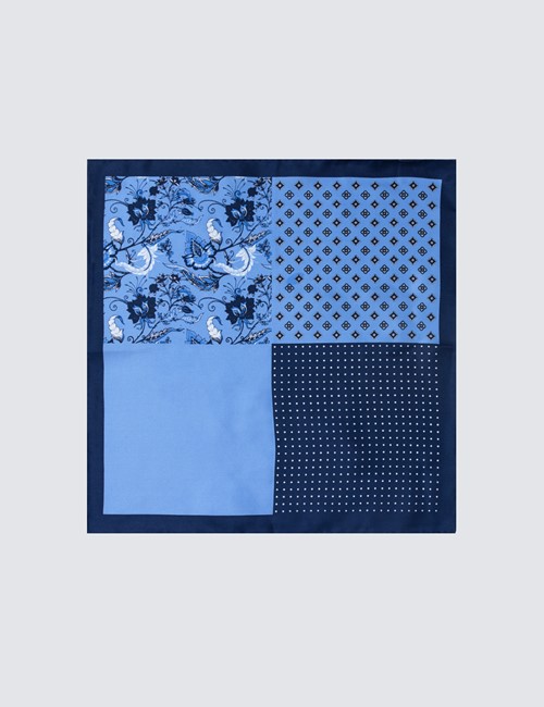 Light Blue 4 Way Handkerchief - 100% Silk