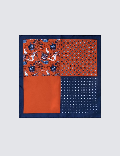 Orange 4 Way Handkerchief - 100% Silk
