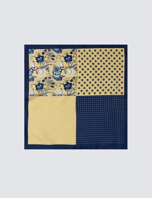 Yellow 4 Way Handkerchief - 100% Silk