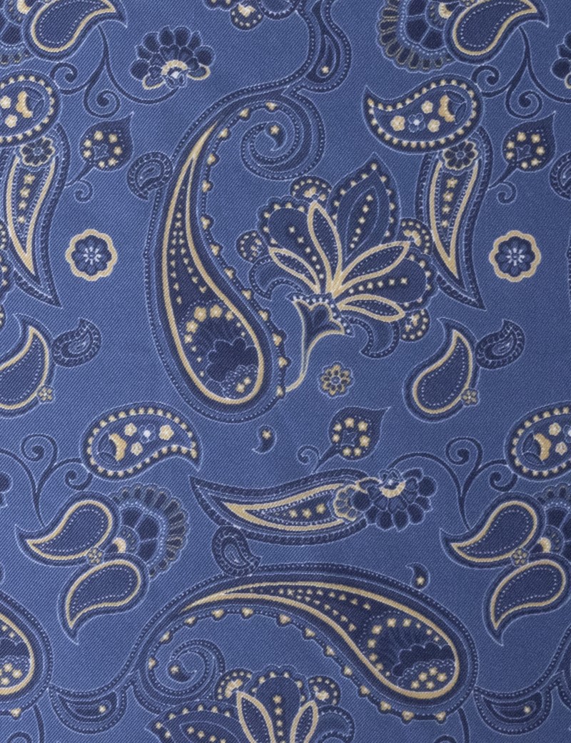 100% Cotton Handkerchief: Paisley, Sky Blue