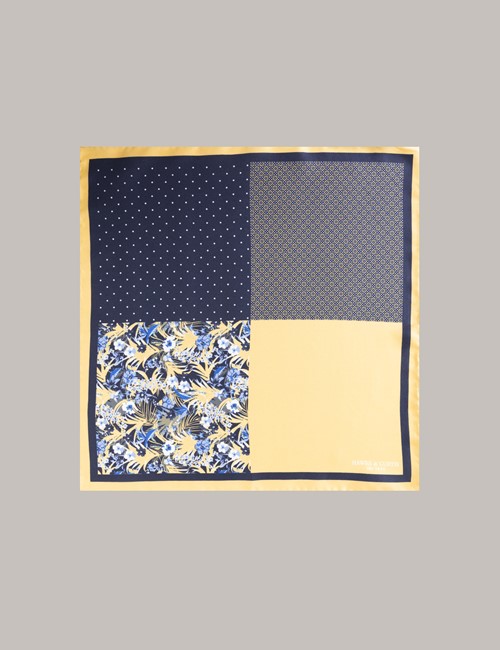 Men's Navy & Yellow Even Spot Tie - 100% Silk | Hawes & Curtis