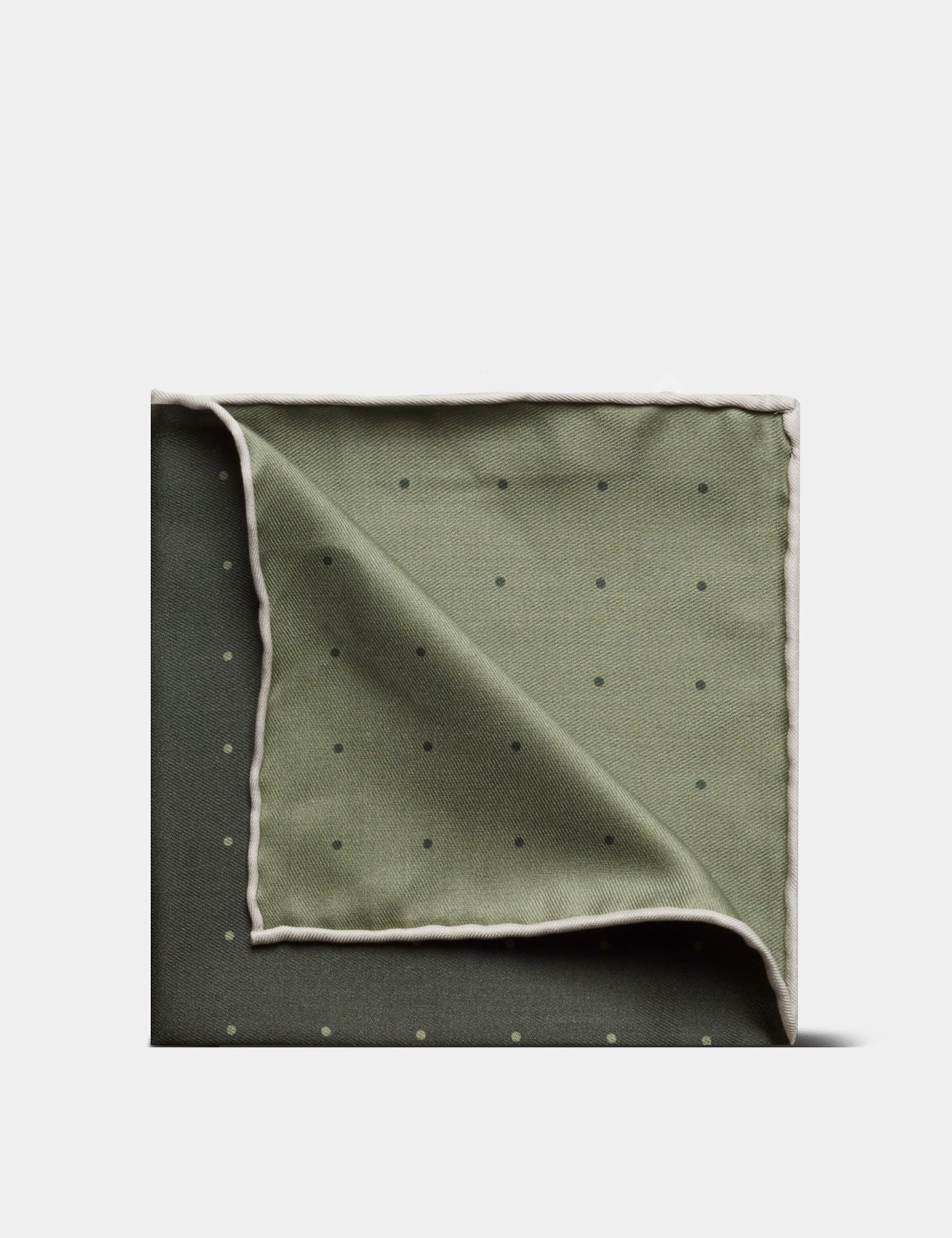 Hawes & Curtis Forest Green Spotted Pocket Square Size: One Size image 3