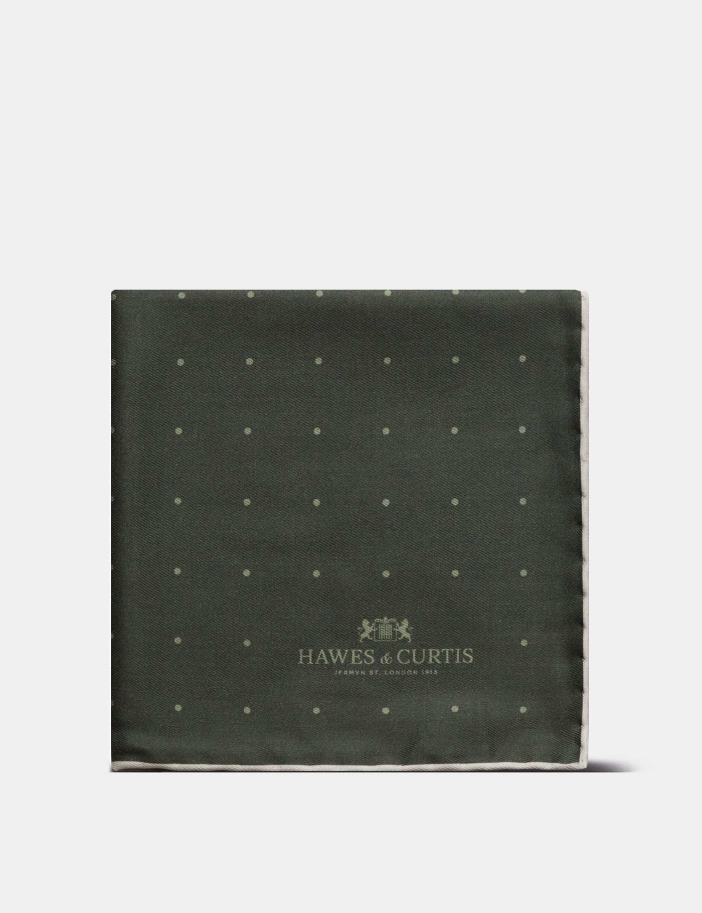 Hawes & Curtis Forest Green Spotted Pocket Square Size: One Size