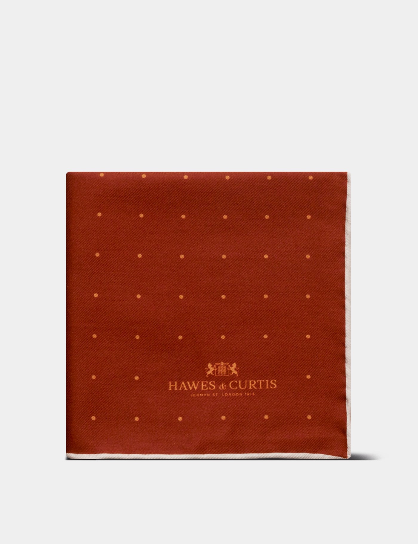 Hawes & Curtis Rust Spotted Pocket Square Size: One Size