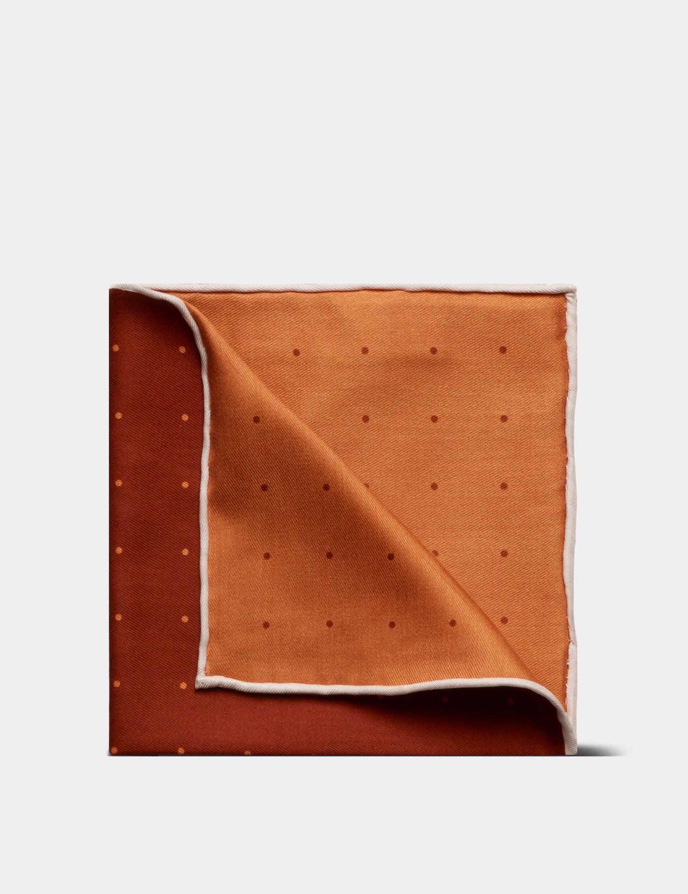 Hawes & Curtis Rust Spotted Pocket Square Size: One Size image 3