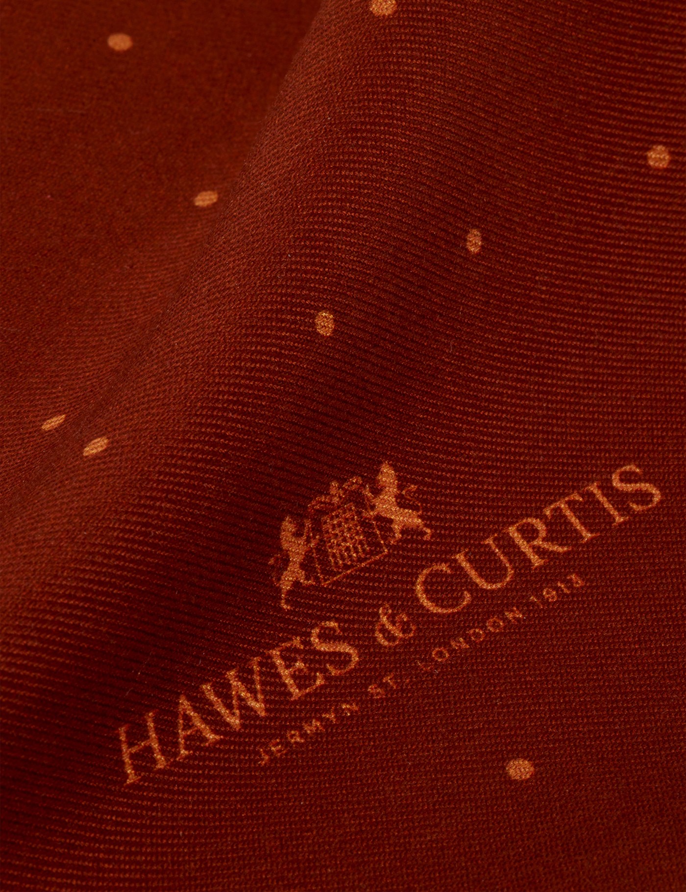 Hawes & Curtis Rust Spotted Pocket Square Size: One Size image 2