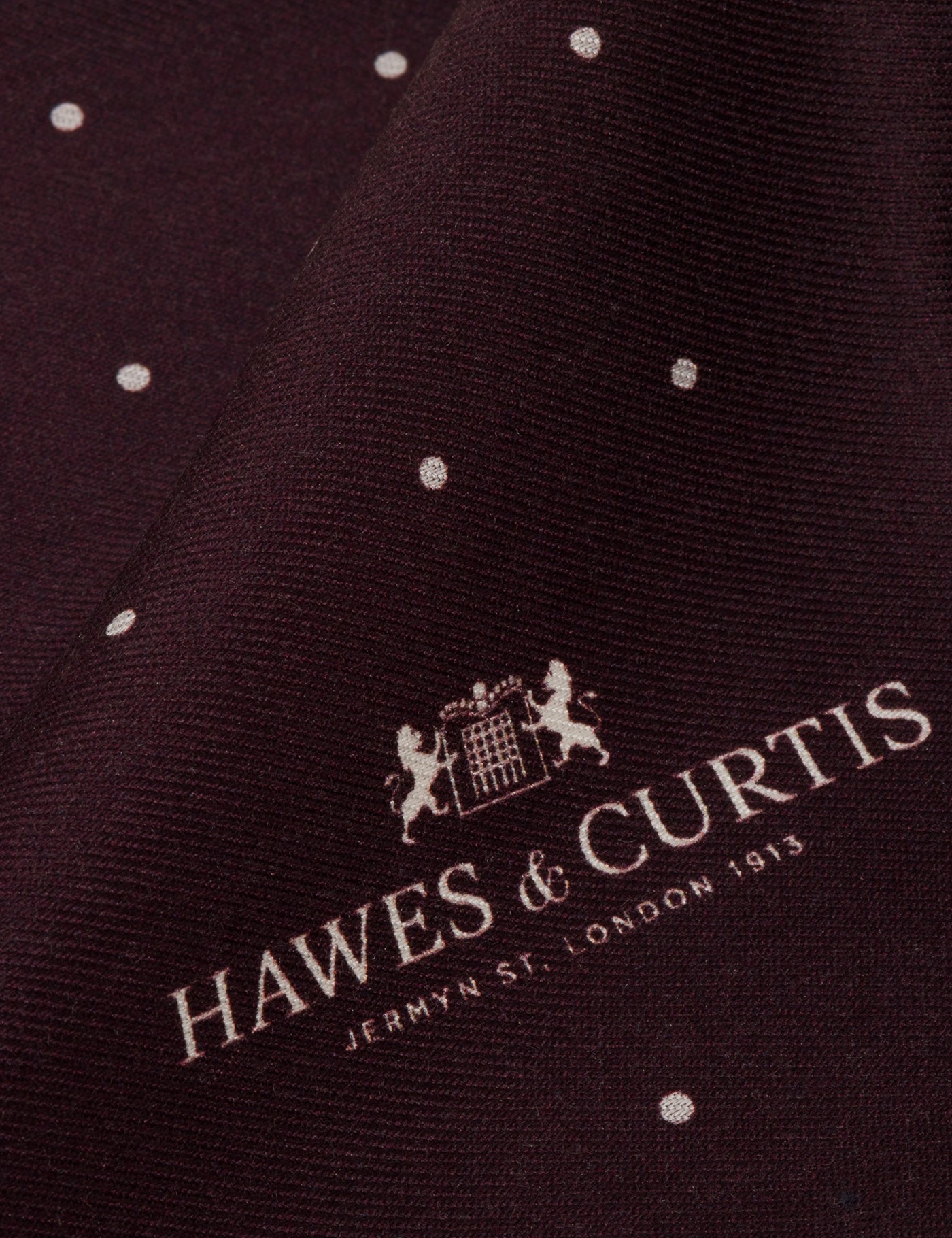 Hawes & Curtis Burgundy Spotted Pocket Square Size: One Size image 2