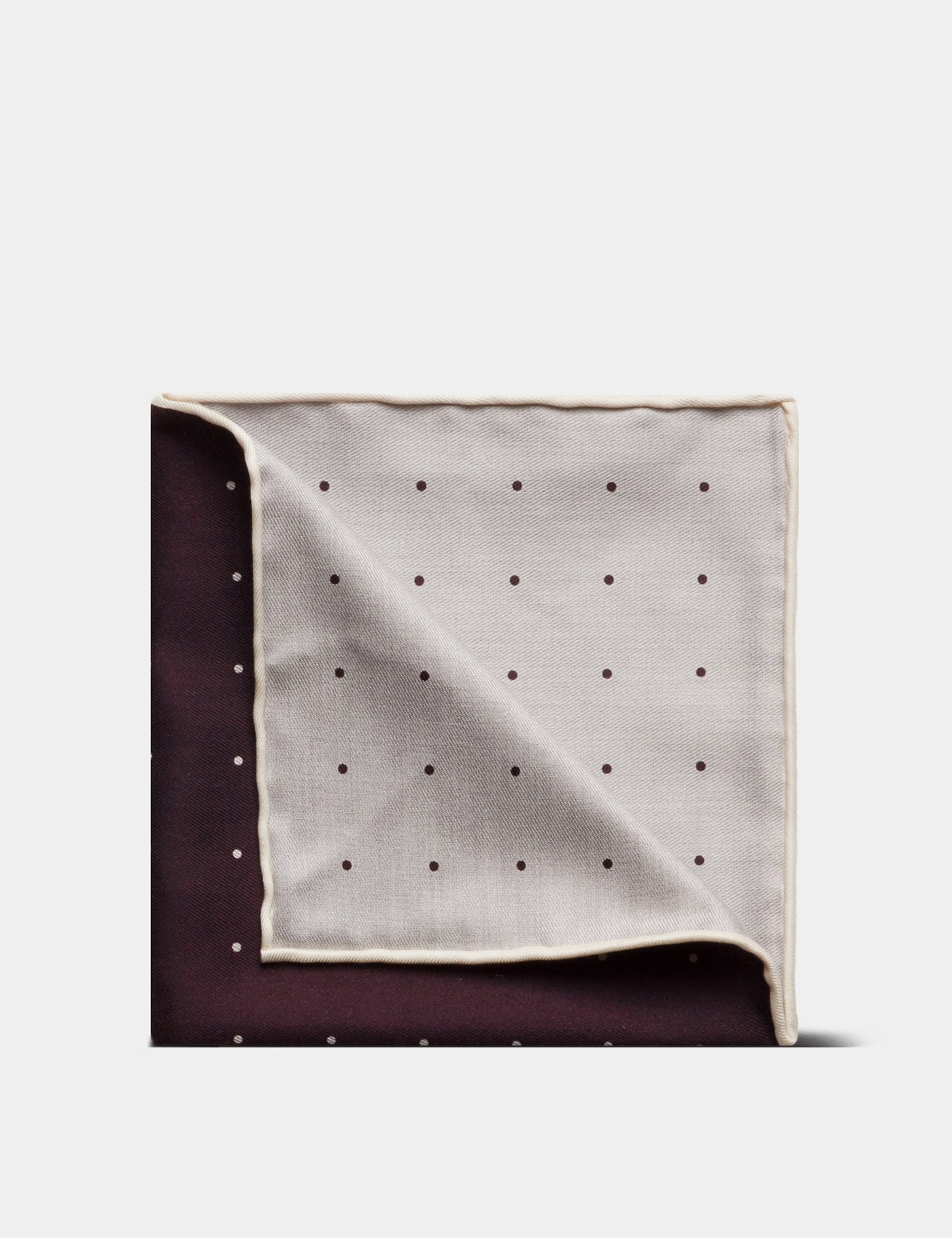 Hawes & Curtis Burgundy Spotted Pocket Square Size: One Size image 3
