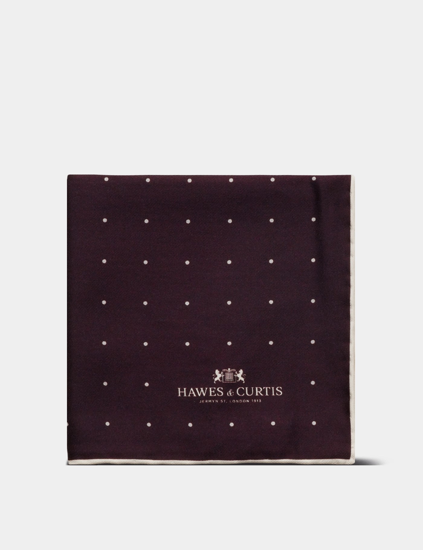 Hawes & Curtis Burgundy Spotted Pocket Square Size: One Size