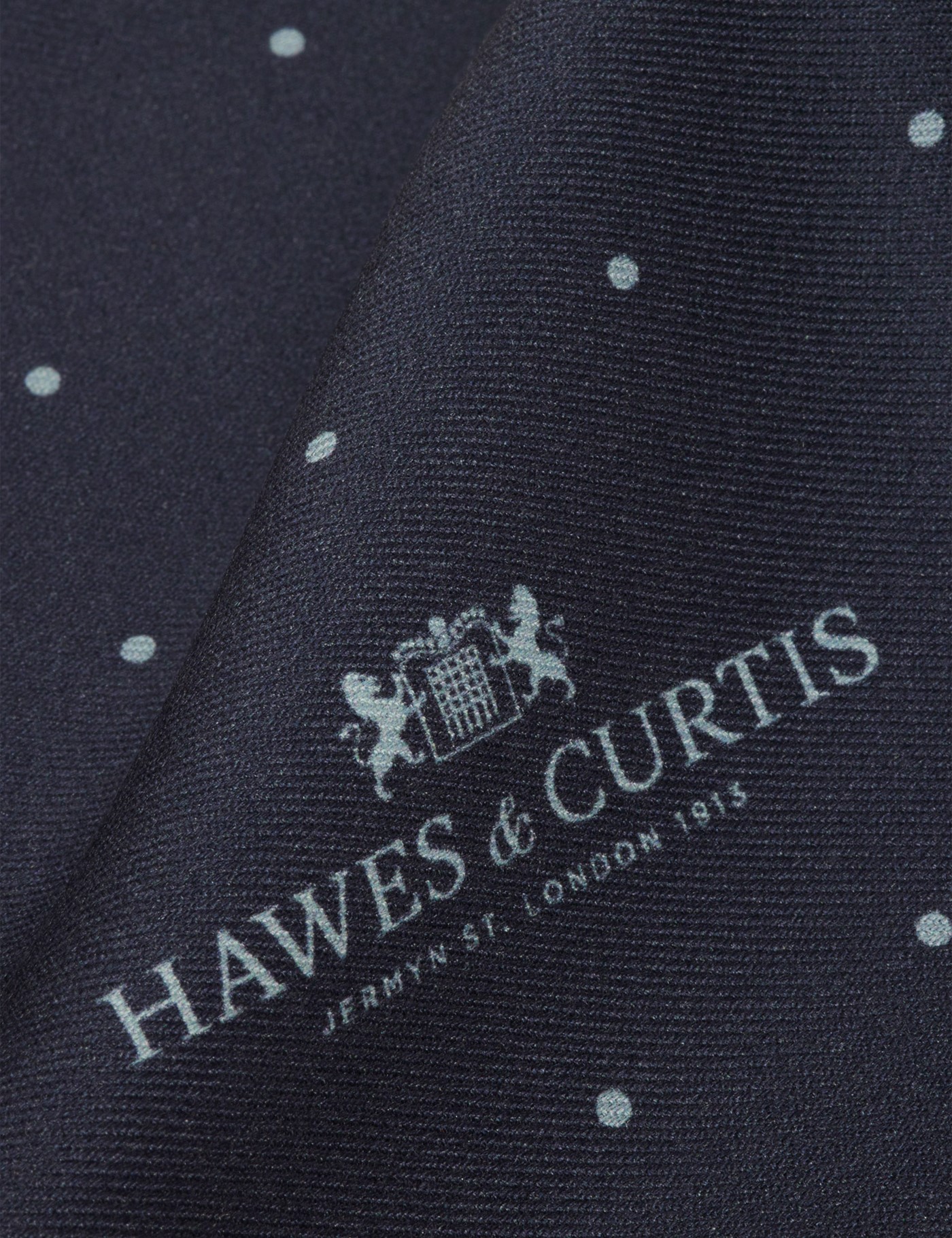 Hawes & Curtis Navy & Marine Blue Spotted Pocket Square Size: One Size image 2