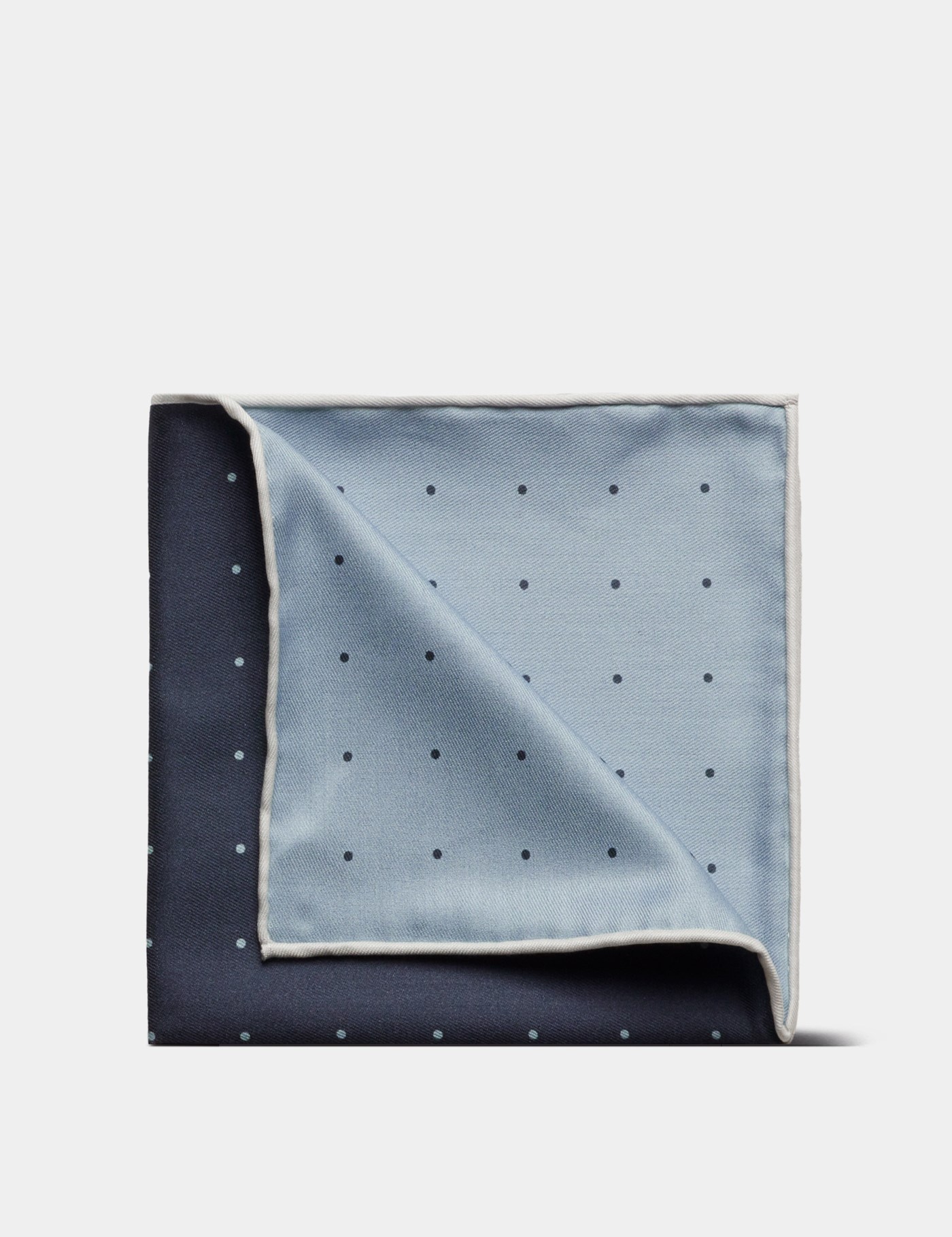 Hawes & Curtis Navy & Marine Blue Spotted Pocket Square Size: One Size image 3