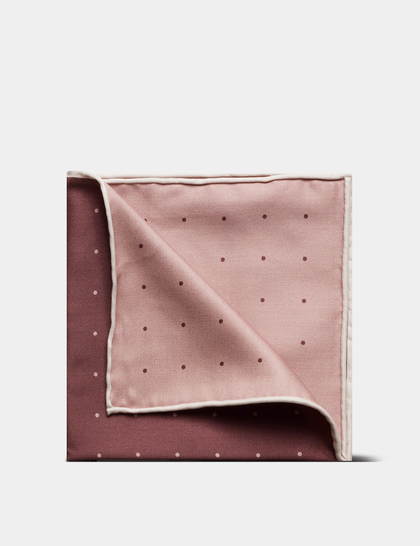 Hawes & Curtis Blush Pink Spotted Pocket Square Size: One Size image 3