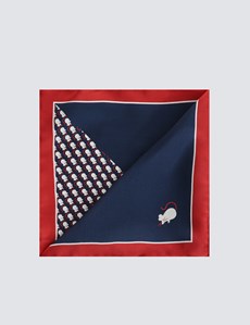 Men's Navy & Red 2 Way Silk Mouse Pocket Square – The Mousetrap Collection