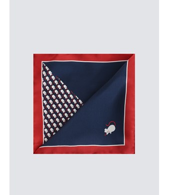 Men's Navy & Red 2 Way Silk Mouse Pocket Square – The Mousetrap Collection
