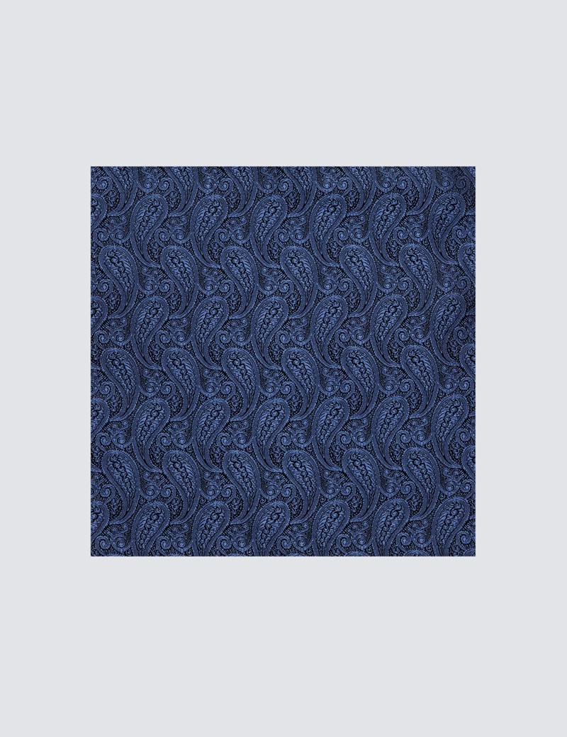 Einstecktuch – Seide – Paisley dunkelblau