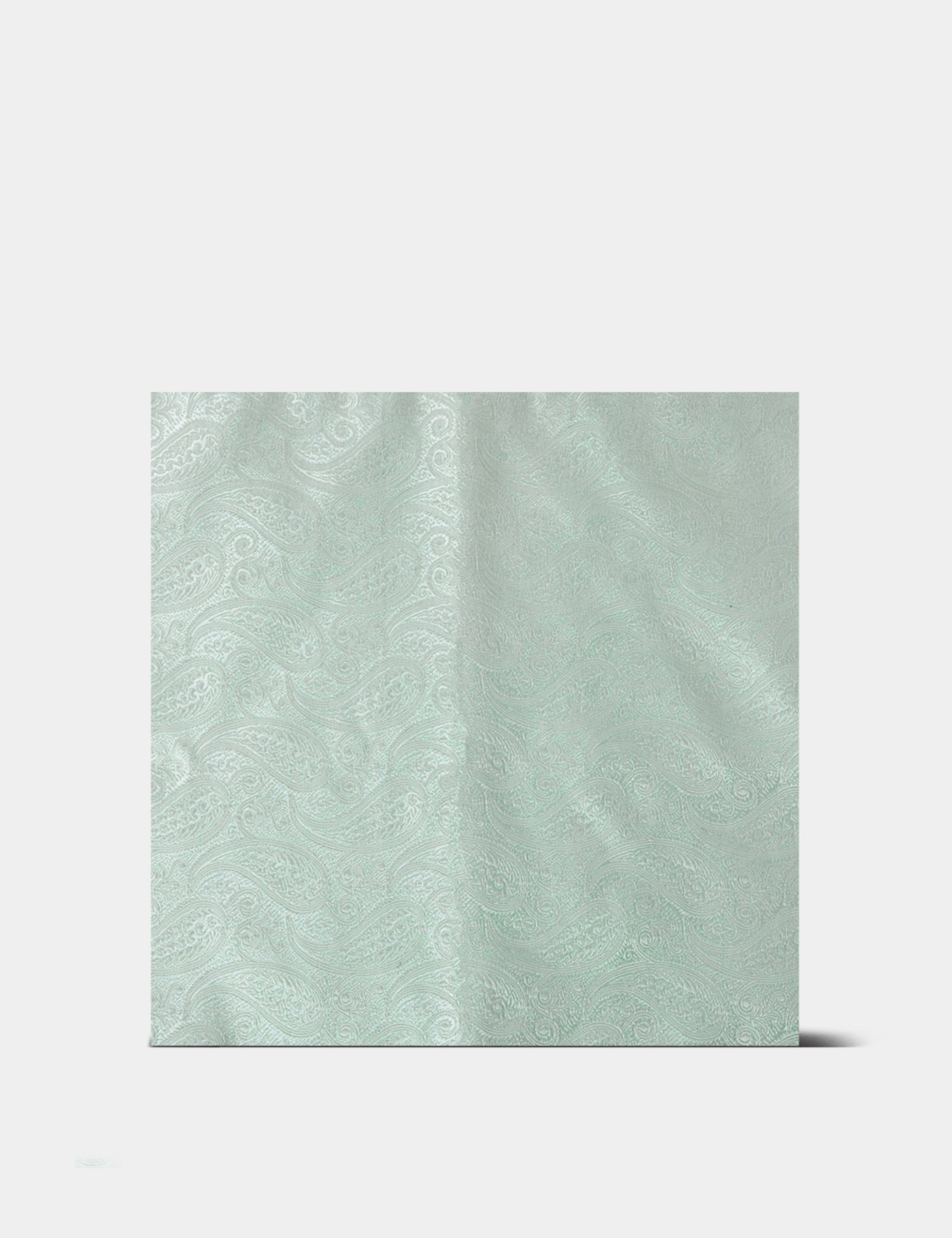 & Light Green Paisley Pocket Square 100% Silk One