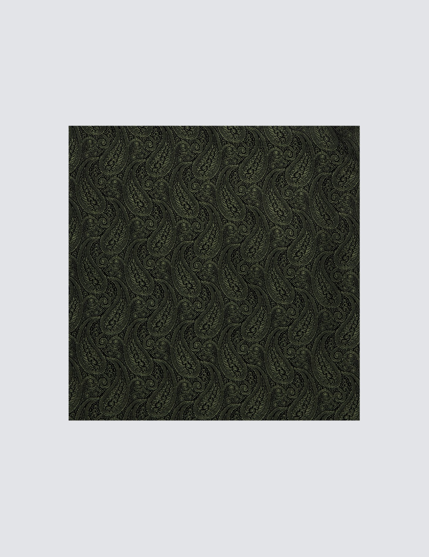 Hawes & Curtis Dark Green Paisley Handkerchief | 100% Silk Size: One Size