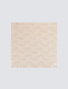 Men's Luxury Cream Paisley Handkerchief - 100% Silk