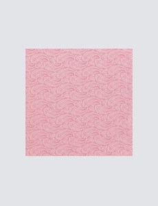 Men's Luxury Pink Paisley Handkerchief - 100% Silk