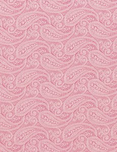 Men's Luxury Pink Paisley Handkerchief - 100% Silk
