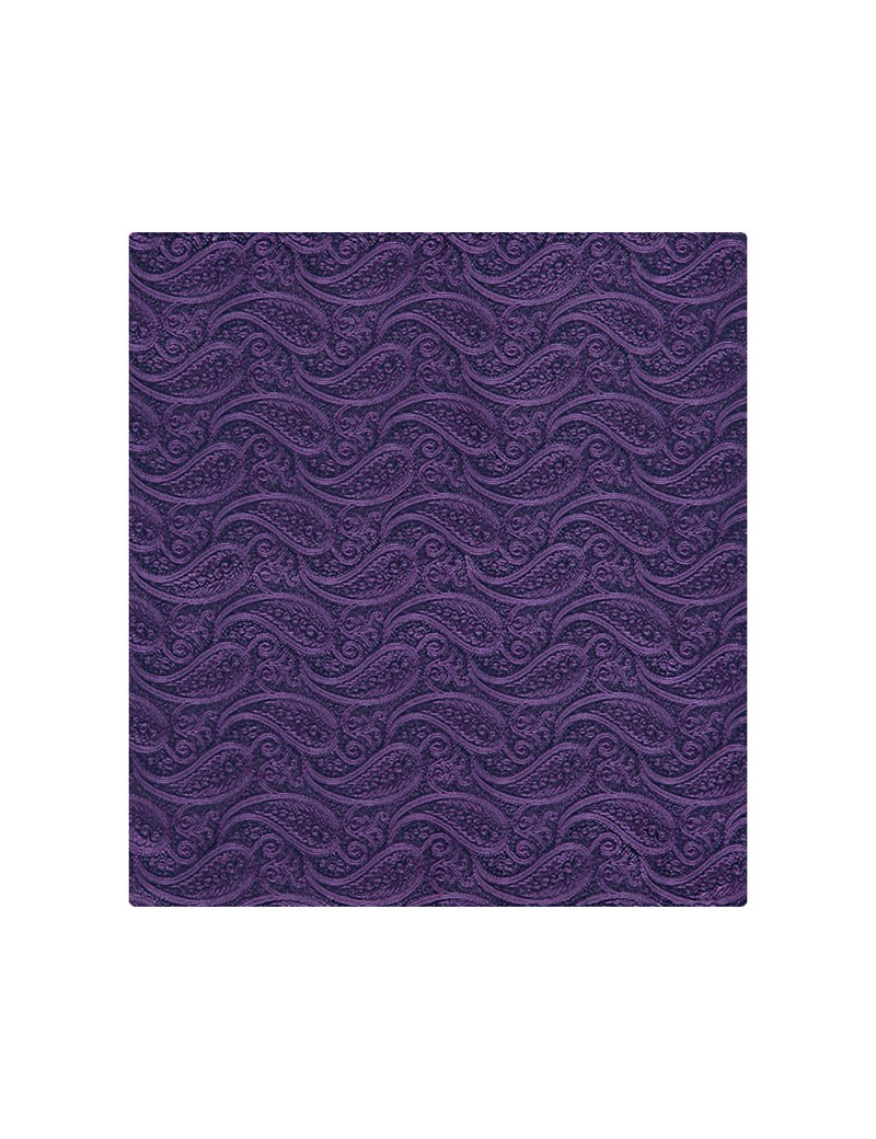 Men's Purple Paisley Pocket Square - 100% Silk