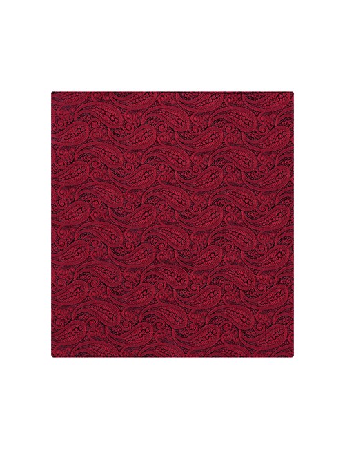 Men's Red Paisley Pocket Square - 100% Silk
