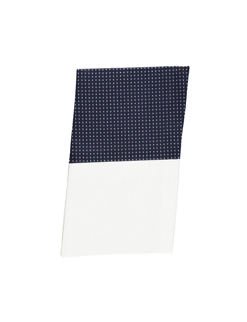 Navy & White Pin Dot Pocket Square - 100% Silk