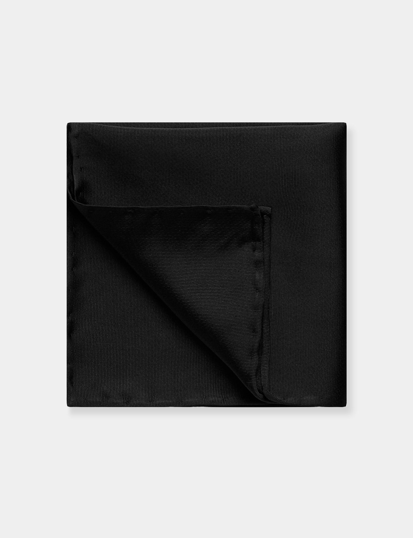 Hawes & Curtis Black Plain Repp Pocket Square Size: One Size