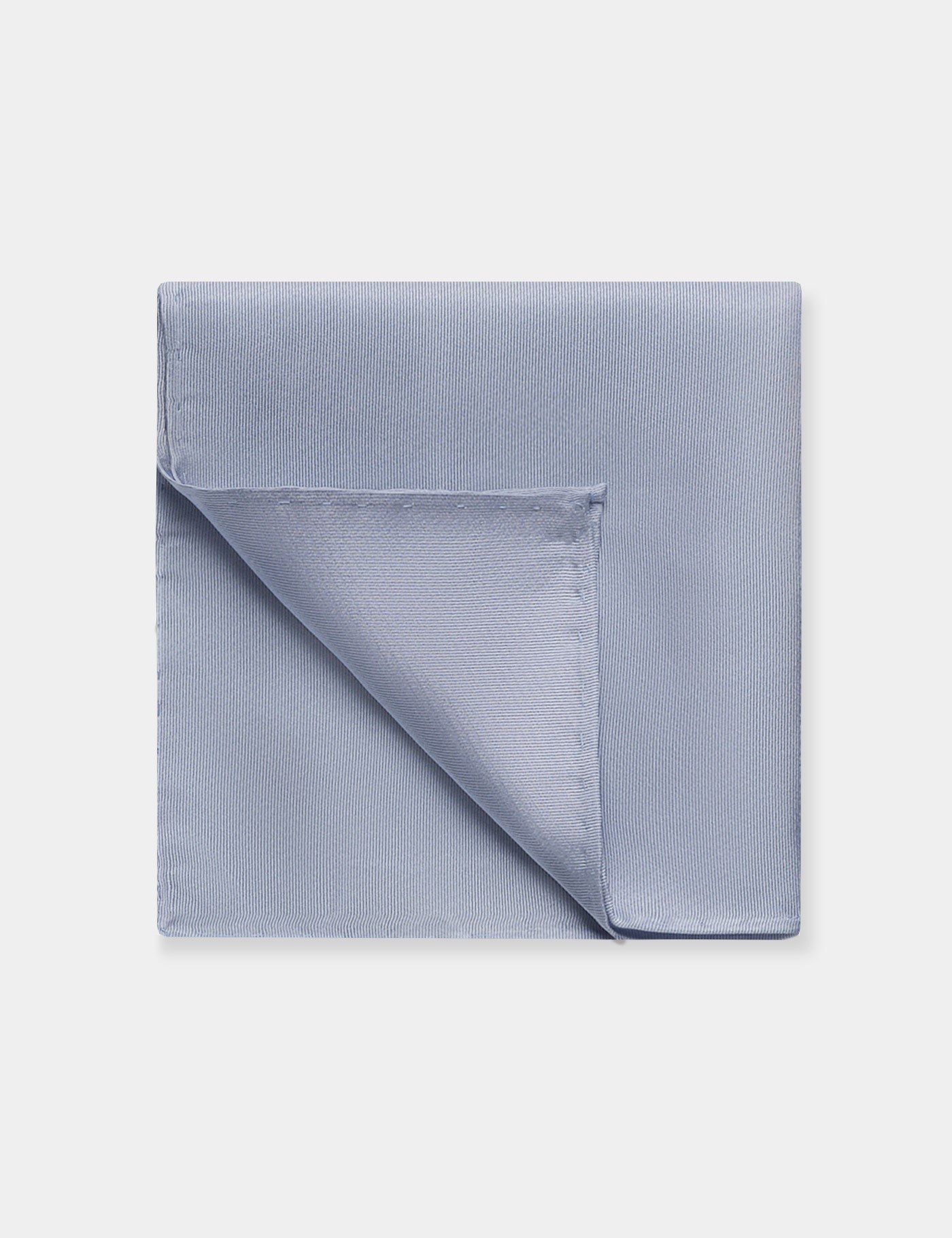 & Sky Blue Plain Repp Pocket Square One